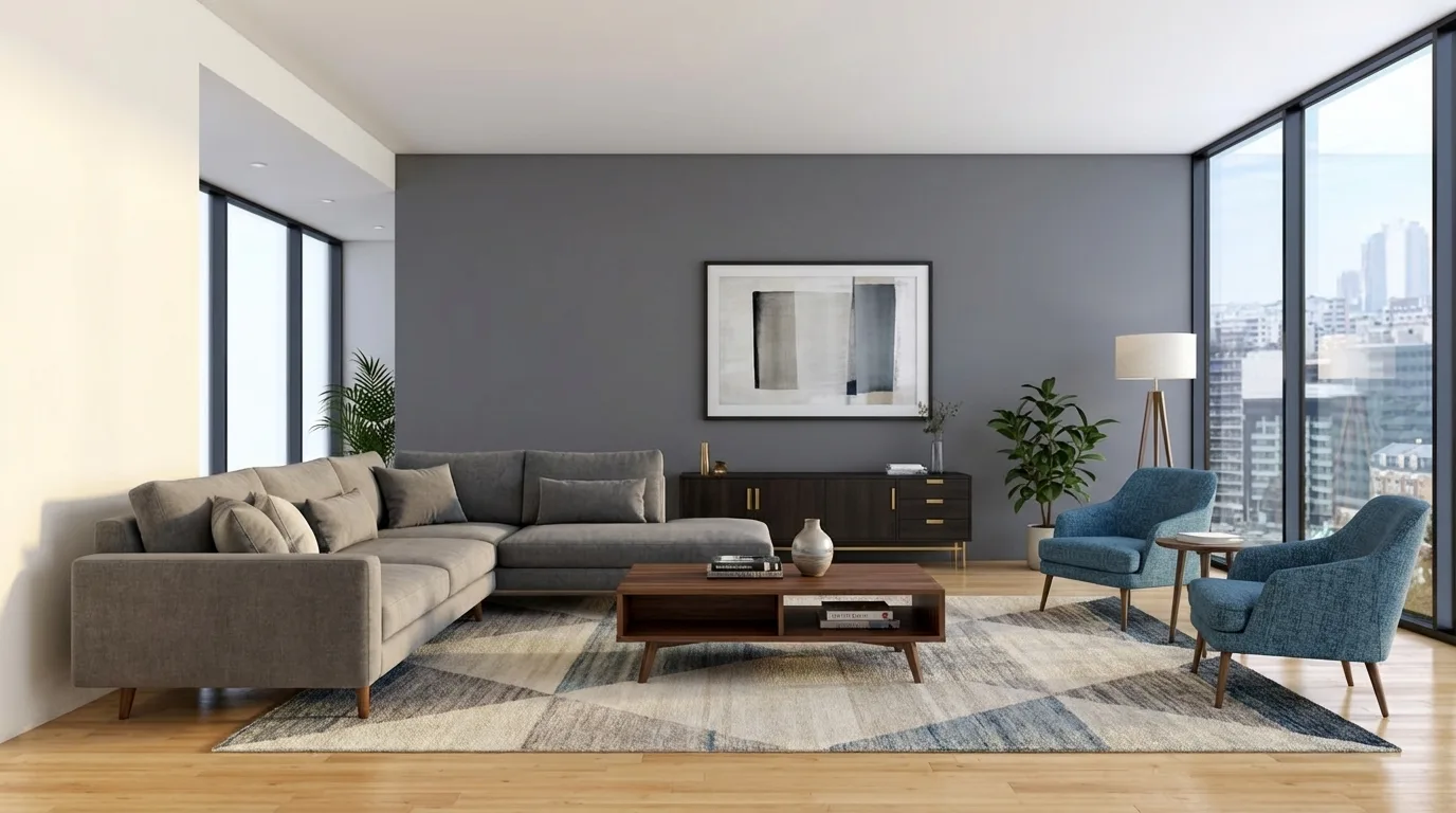 Living Room before - empty space